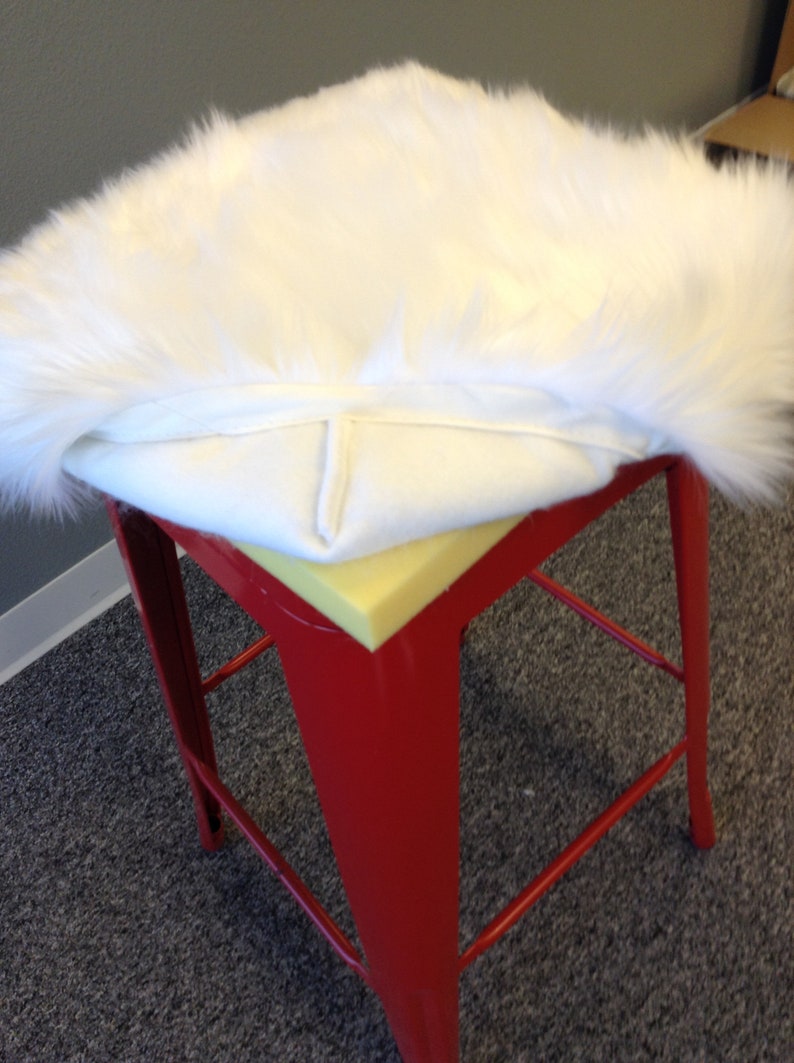 Faux Fur Square bar stool slip cover and cushion Faux Fur Etsy