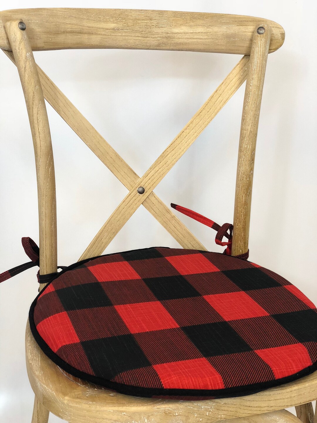 Red and black buffalo plaid chair cushions hotsell