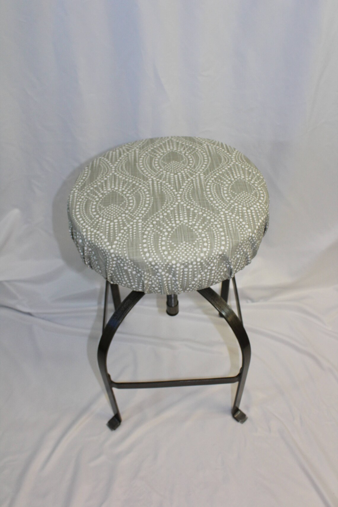 Fitted Elasticized Round Bar Stool Slipcover Vanity Stool Etsy