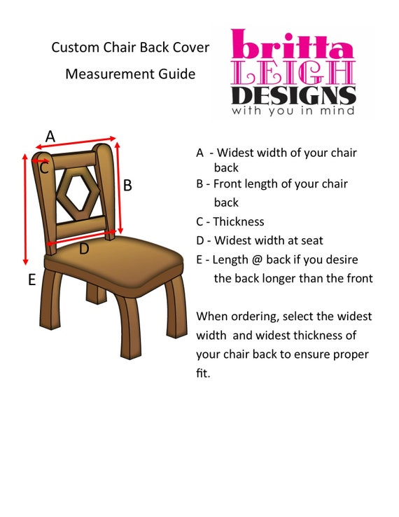 Chair Back Cover Penmanship Fabric Custom Chair Back Cover Etsy