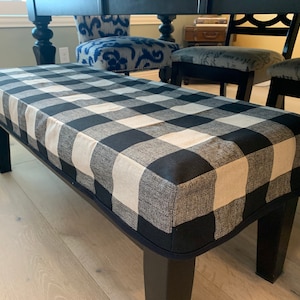 Custom Indoor or Outdoor Bench slip cover - with or without drawstring - with or without trim - includes foam insert