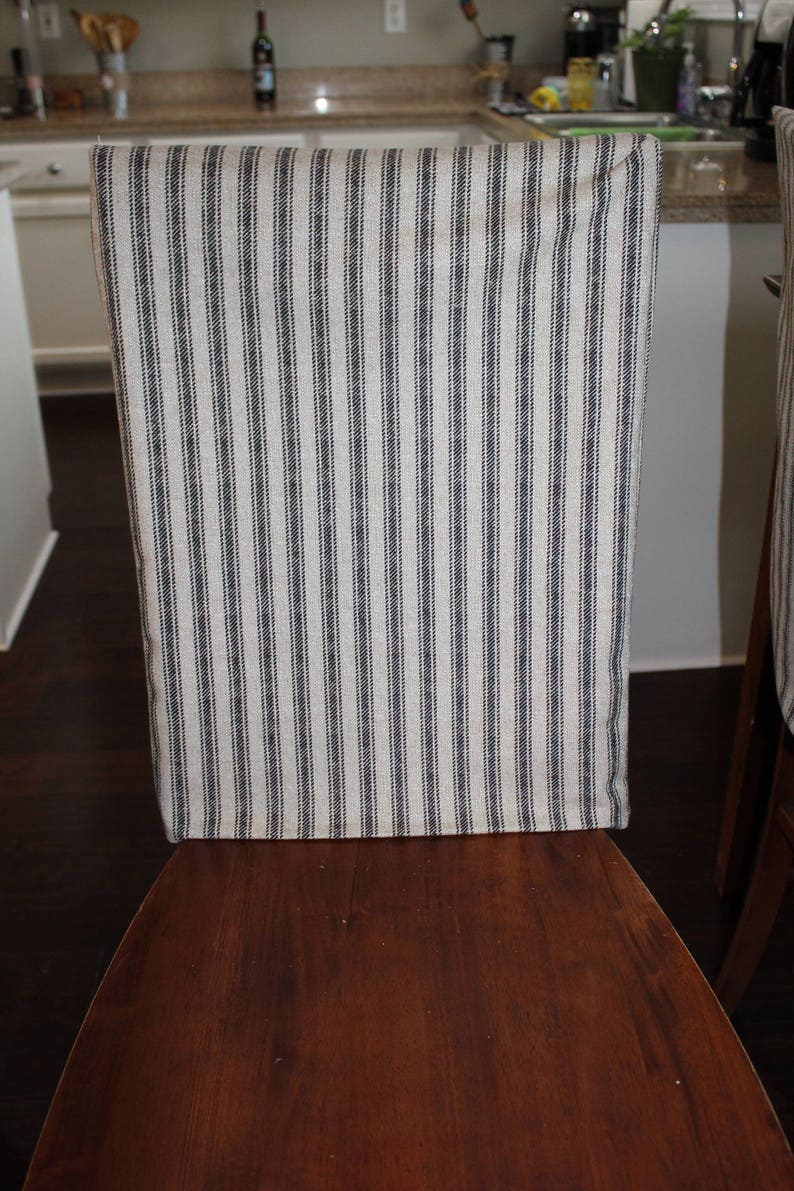 Chair Back Covers Hayes French Ticking Fabric Kitchen Chair Etsy
