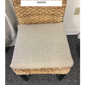 Rattan, Wicker, or Seagrass Chair Cushions Denton Seat Cushion Linen Cushions Kubo Chair Cushion Chair Pads 37 single wide ties image 5