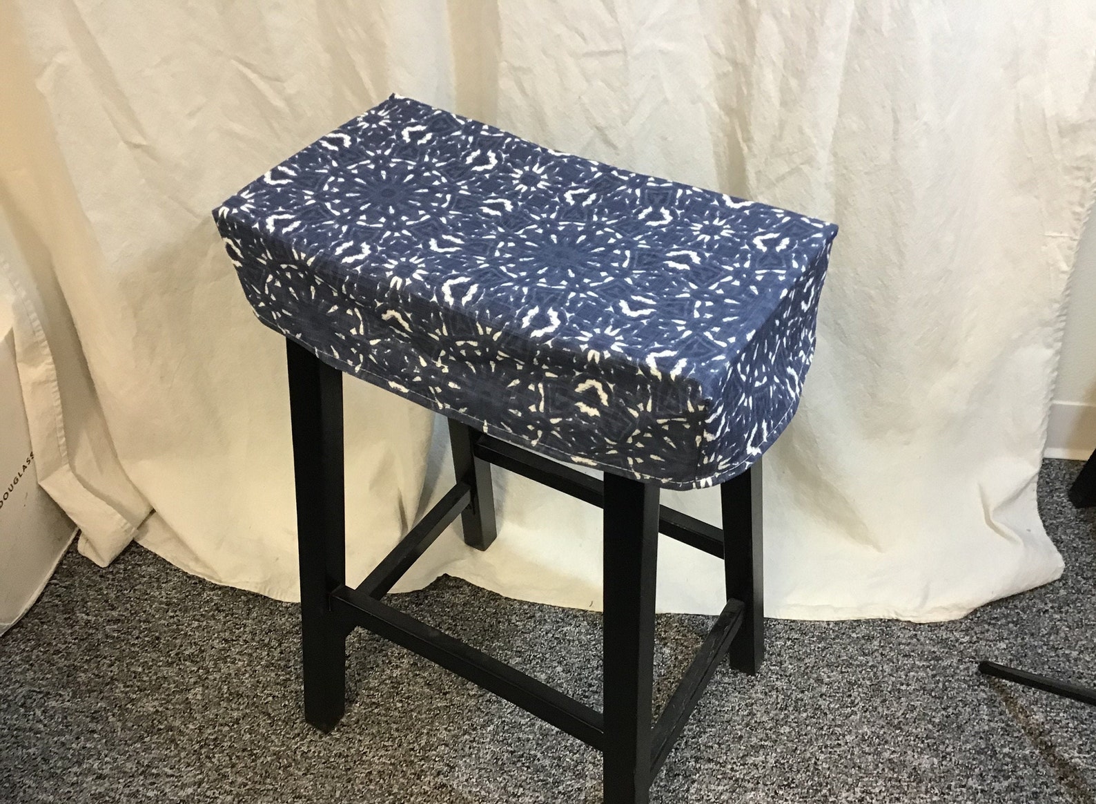 Fitted Saddle Stool Seat Cushion Rectangular Cover Kitchen Etsy Canada