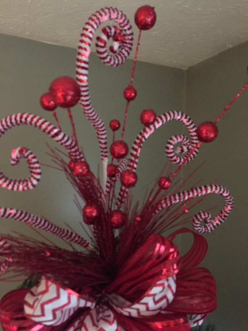 Christmas Tree Topper Bow /whimsical/ Tree Topper/ Zig Zag/ Etsy