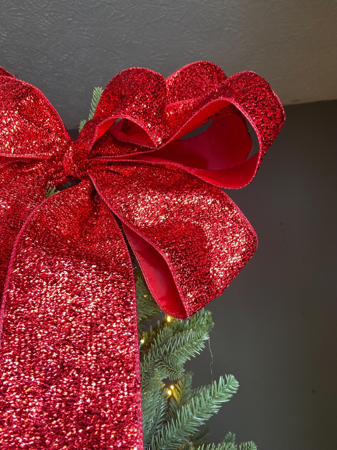 Ralph Lauren Red Christmas Tree Topper Bow, Holiday Decor, Red Tree ...