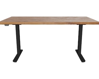 Handmade Powered Standing Desk: Steel and Pine Adjustable Desk