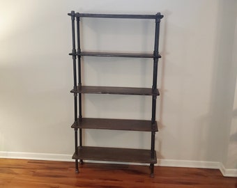 Steel and Wood Shelving Unit - Book Case - Wall Shelves - Multiple Shelf - Industrial - Free Shipping
