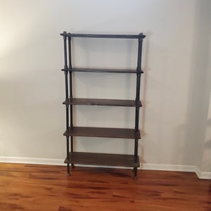 Steel and Wood Shelving Unit - Book Case - Wall Shelves - Multiple Shelf - Industrial - Free Shipping