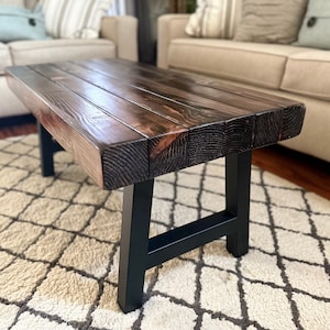 Douglas Fir Coffee Table – Steel Legs, Real Wood Furniture