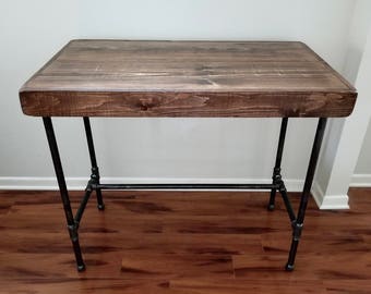 Steel and Wood Desk - Thick Top