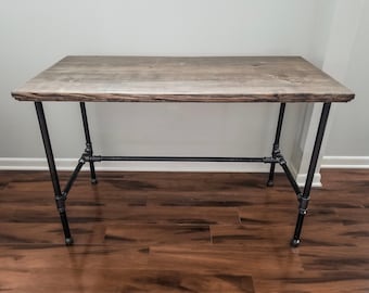Steel and Wood Custom Edge Desk