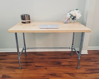 Steel and Wood Galvanized Steel Desk