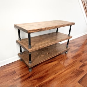 Steel and Wood Shelving Unit - Book Case - Wall Shelves - Multiple Shelf