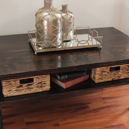 Steel and Pine Wood Coffee Table Etsy