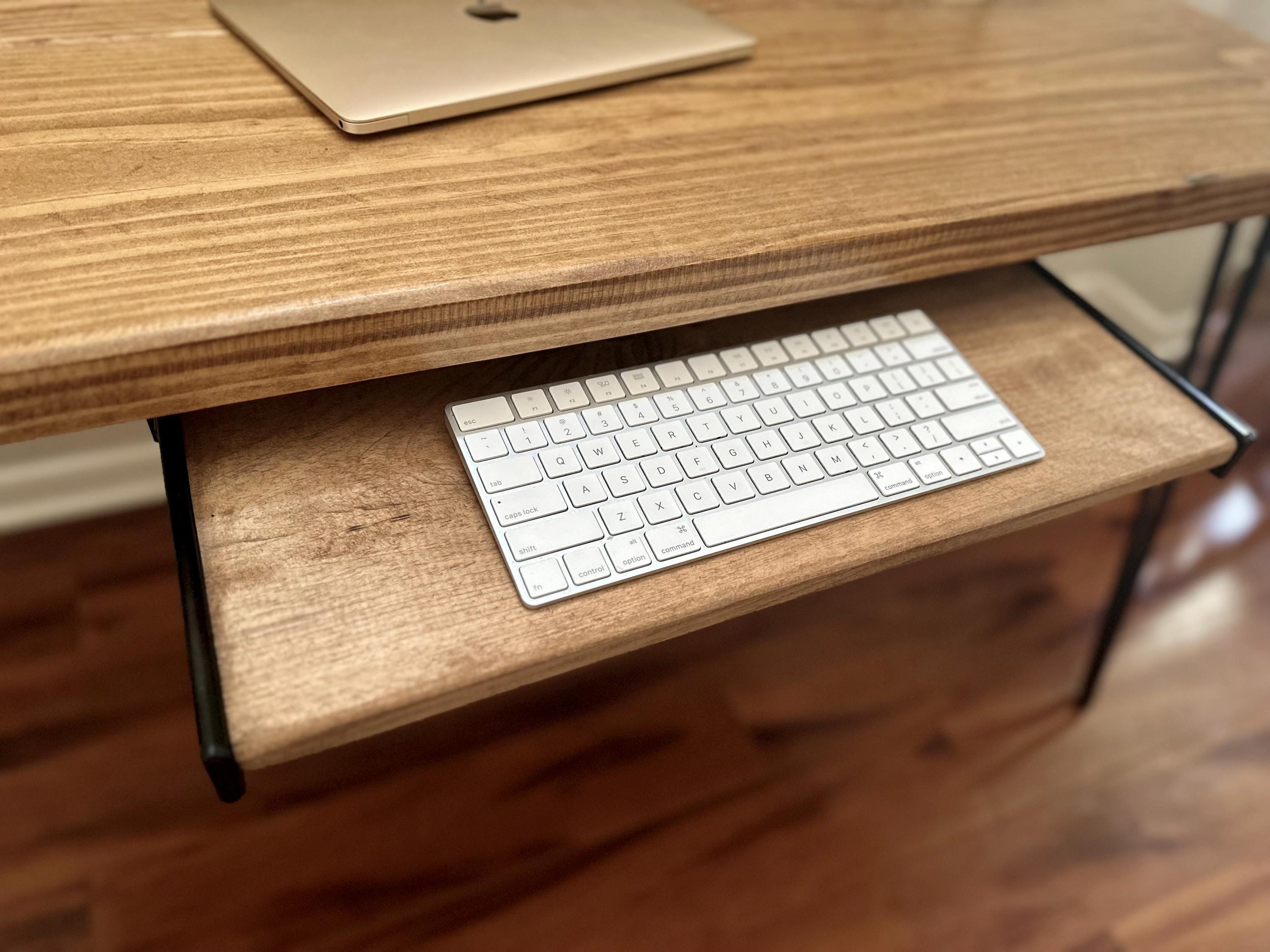 Plateau pour clavier en acier et bois -- Plusieurs largeurs disponibles -- Hauteur réglable