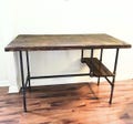 Steel and Wood Desk w/ Shelf Style 2 - Choose shelf LEFT or RIGHT Side