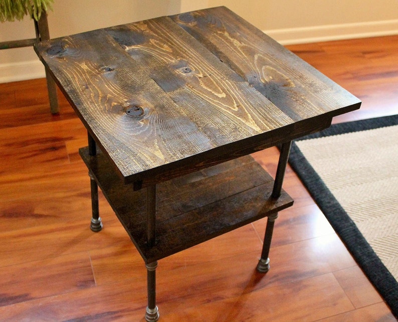 Steel and Wood Side Table Free Shipping image 3