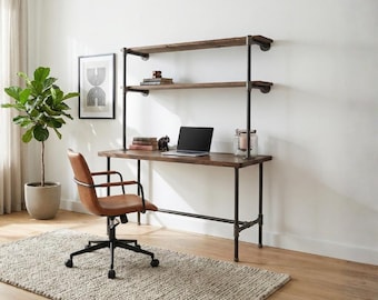 Pipe Decor Table Leg Set With Industrial Tube, Modern Home Office Desk Or Computer Base Kit, Dark Grey/Black, Rough Tubes, Unpainted Steel Tube Legs - View #12