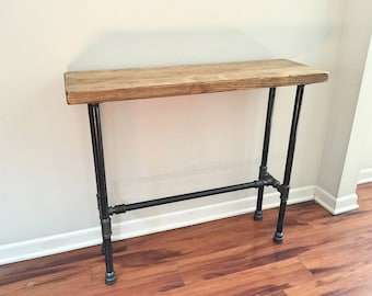 Steel and Wood Console Table: Rustic Entryway Furniture