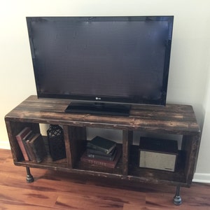 Steel and Pine Wood Media Table with Separated Shelving -- Vinyl Record Table -- Record Storage -- Easy Assembly - No Tools Required
