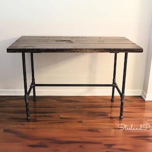 Steel and Wood Desk - Long - FREE SHIPPING