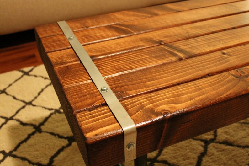 Steel and Wood Coffee Table 3.5in Thick Table Top Etsy