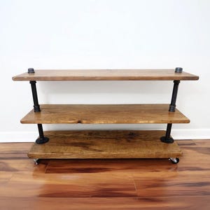 Steel and Wood Shelving Unit - Shoe Shelf - Hallway Shelves - Shoe Rack - Multiple Shelf Optional Pipe Feet or Caster Wheels - Free Shipping