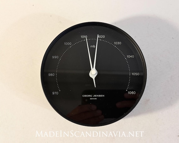 Georg Jensen KOPPEL barometer, black/black - 15 cm | Designed by Henning Koppel | Danish Design | Minimalist