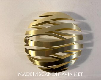 Stelton Tangle Ball Ornament Large | Brass Plated Stainless Steel | Danish Design Christmas Decor