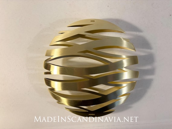 Stelton Tangle Ball Ornament Large | Brass Plated Stainless Steel | Danish Design Christmas Decor