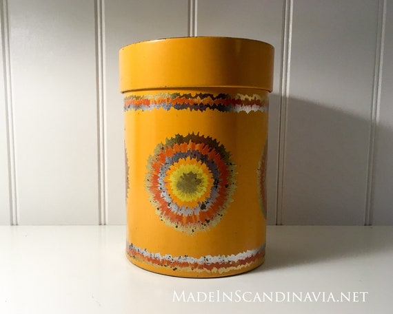Anita Wangel IRA Orange coffee jar or cookie tin