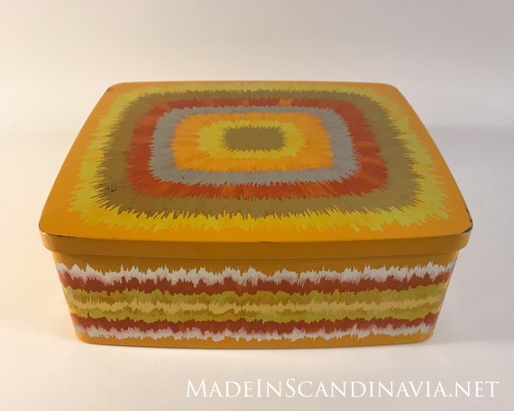 Vintage Anita Wangel IRA Denmark Yellow Large Rectangular Cake Tin