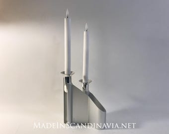 Georg Jensen Swing Candle Holder for Two Candles, Matte Stainless