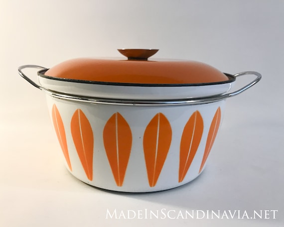 Cathrineholm Lotus Pot - Orange - Mid Century - Vintage - Large | Collectable | Designed by Grete Prytz Kittelsen and Arne Clausen