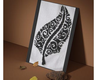 Maori Silverfern Cross Stitch Pattern Digital Downloadable pdf file New Zealand Fern Art