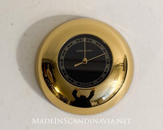 Georg Jensen LUNA barometer brass/black | Danish Design | Designed by Andreas Mikkelsen | Contemporary design | Patina | Vintage