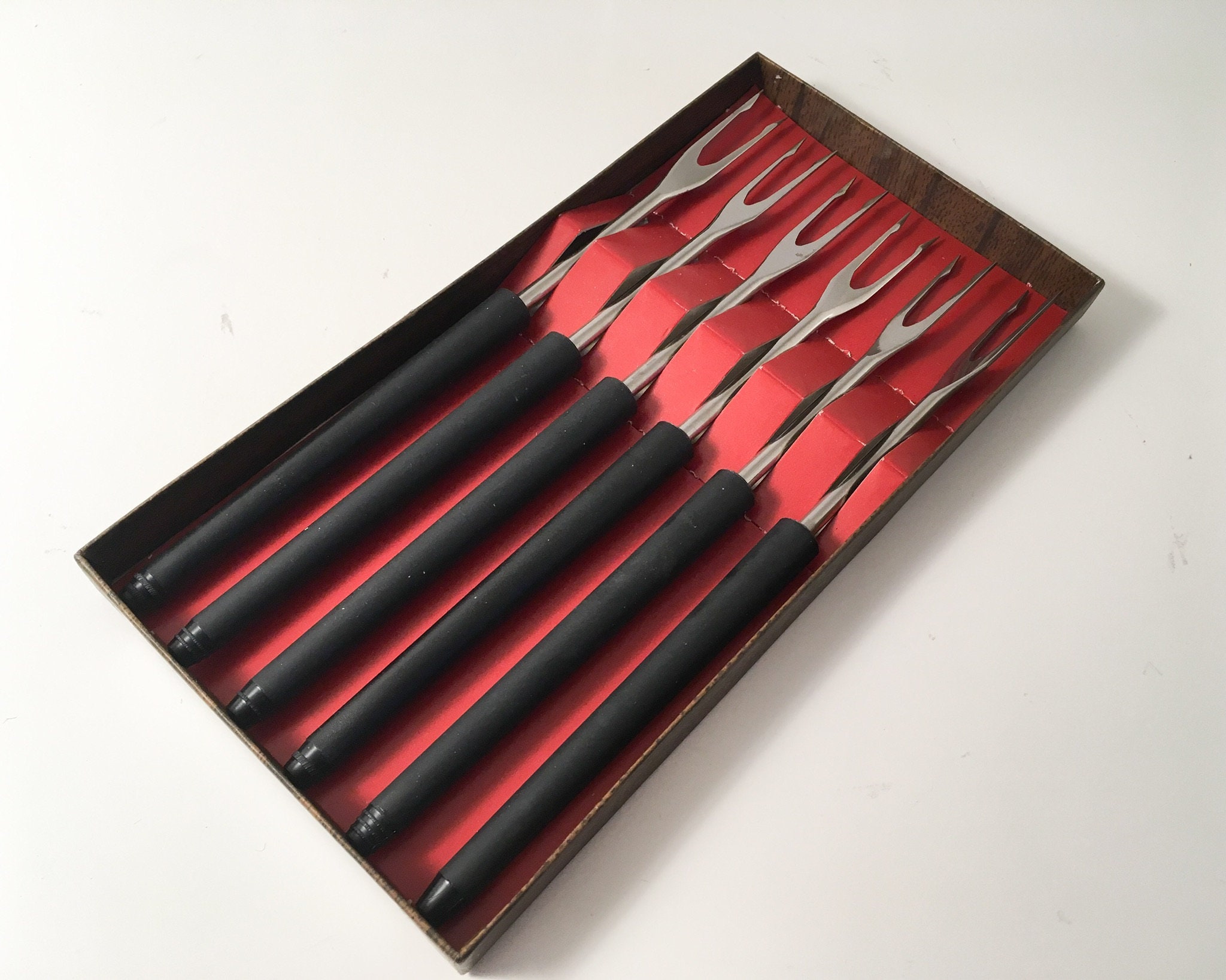 Midcentury Retro serving forks set of 6