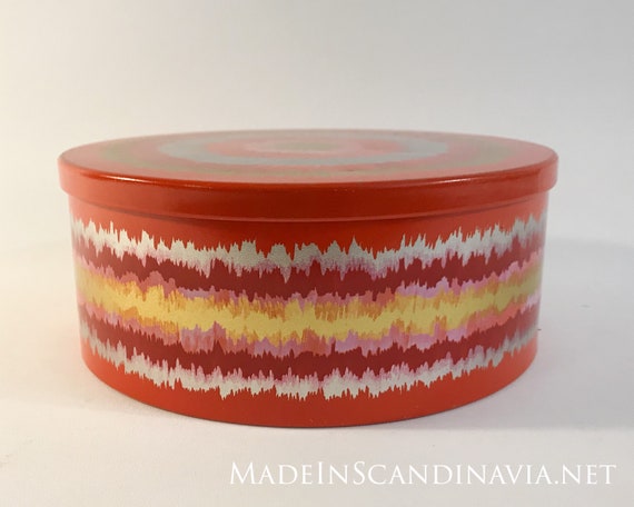 Vintage Anita Wangel IRA Denmark Red Round Cake Tin
