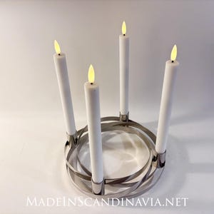 Georg Jensen Season Kerzenhalter RIBBONS Advent | Spiegel poliert | Adventskranz | Dänisches Design | Zeitgenössisch | Weihnachtsdekor