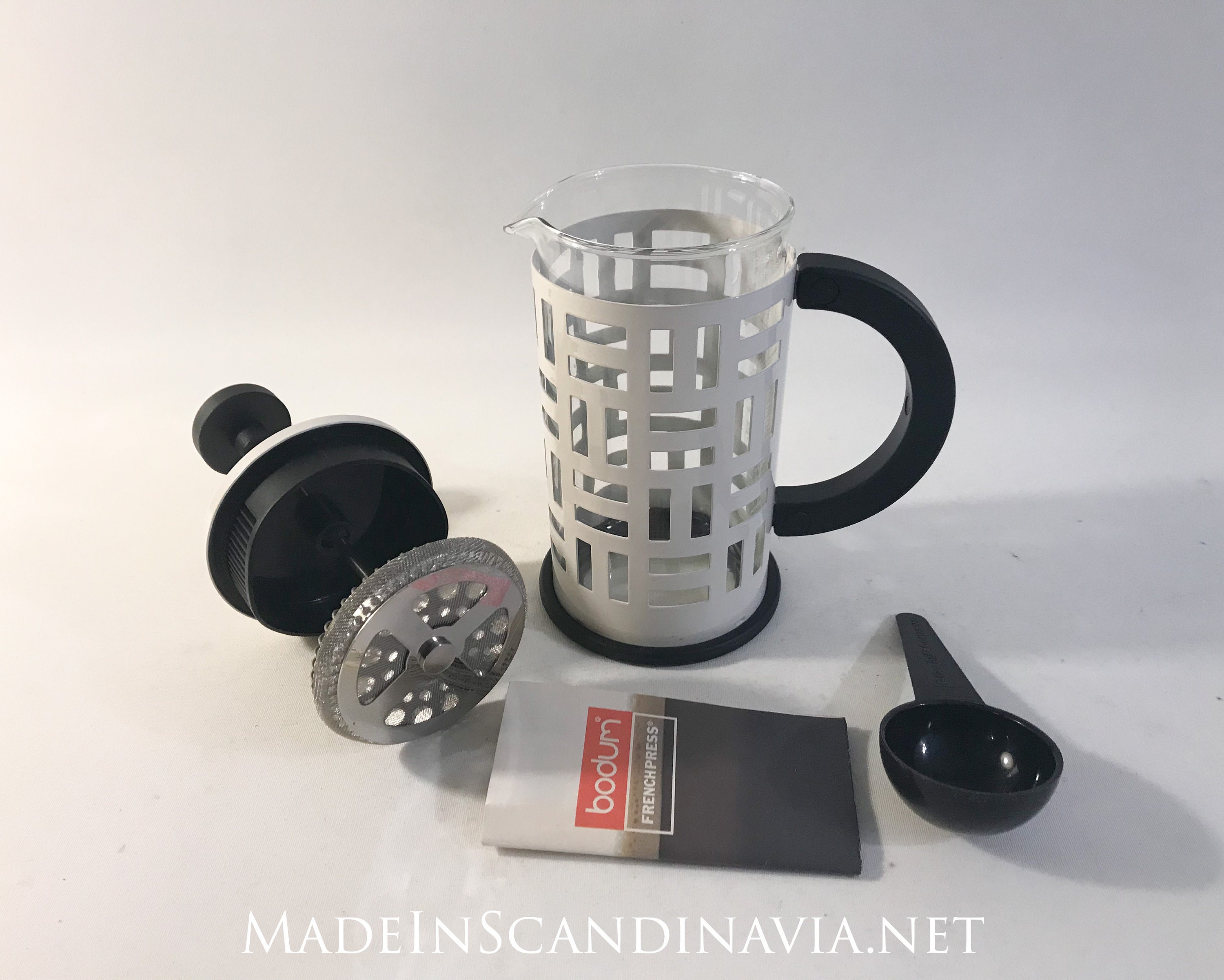 Bodum Eileen 3 Cup French Press Coffee Maker White Plunger Danish Design Contemporary
