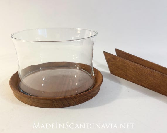 Trip Trap Glass Bowl, Salad Servers & Teak Plate Set