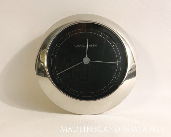 Georg Jensen VENUS clock silver/black