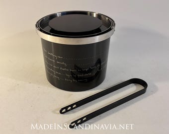 Stelton Statement by Paul Smith black Ice Bucket with black tongs Special Edition Rare find Contemporary Design