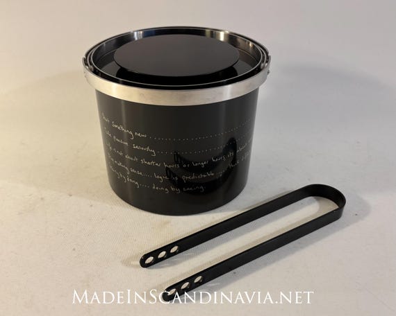 Stelton Statement by Paul Smith black Ice Bucket with black tongs Special Edition Rare find Contemporary Design