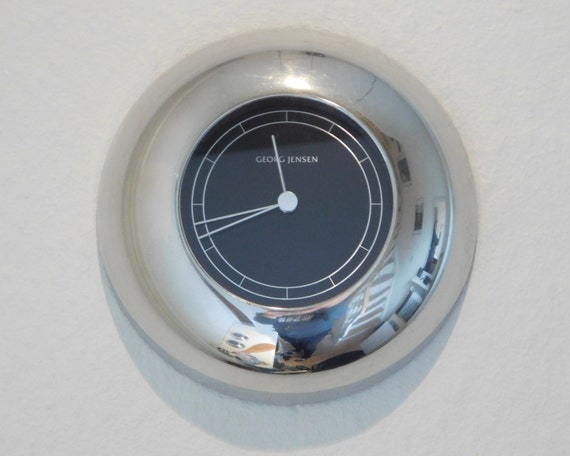 Georg Jensen LUNA clock pewter/black