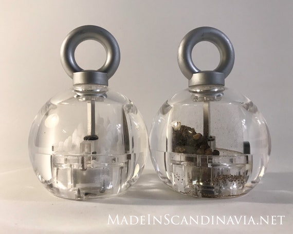 Bodum Nissen Ball XL Lucite & Metal Salt and Pepper Grinders Designed by Nissen