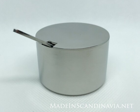 Stelton Cylinda Line Mustard Jar and spoon