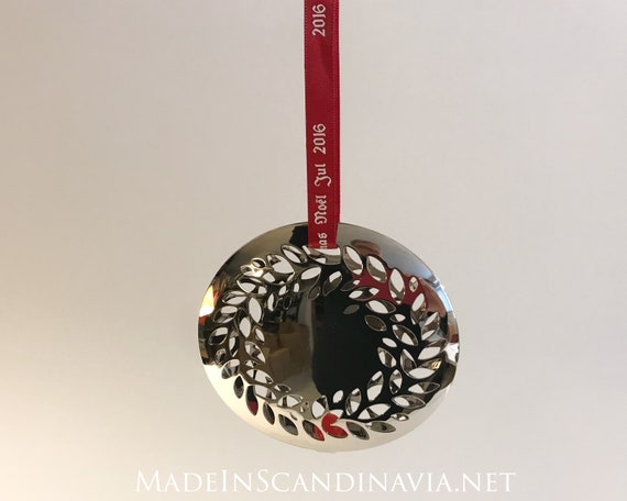 Georg Jensen Palladium Plated Christmas Ornament 2016 - Magnolia Wreath