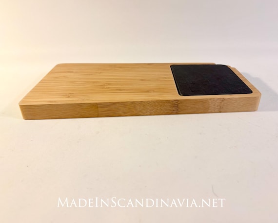 Stelton TWIN Serving Board - Medium | Danish Design by Maria Berntsen | Contemporary | Mid Century Modern | Bamboo and slate
